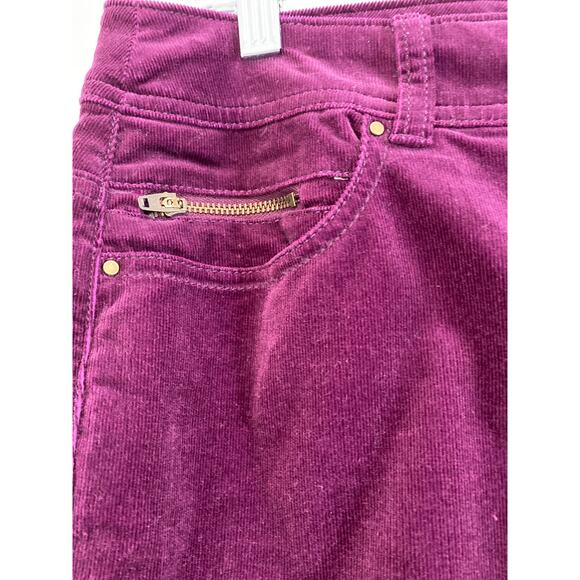 Chicos Merlot Corduroy Straight Leg Pant Sz 8 Chicos 1 Casual Girl Boss Normcore - Picture 4 of 11
